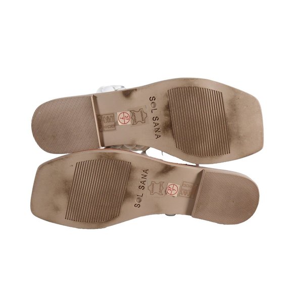 Sol Sana Women's Size 7 White Slide Sandal Wide Woven Braided Leather Shoe $370 - Picture 6 of 7